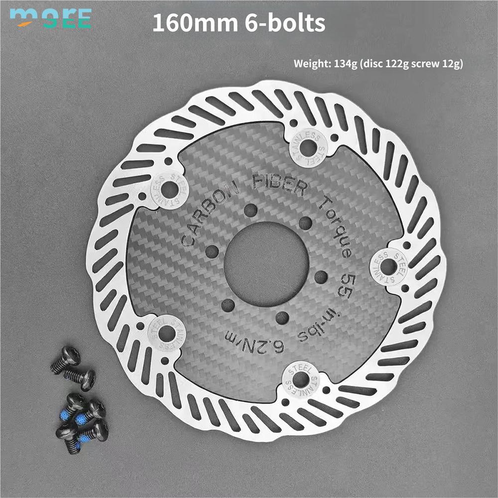 SeeMore MTB Bicycle Down Brake Disc Rotor Pads Six Pin Disc Manufacture MTB Bike Disc 160MM/140MM Carbon Fiber Pads Rotors Disc Brake
