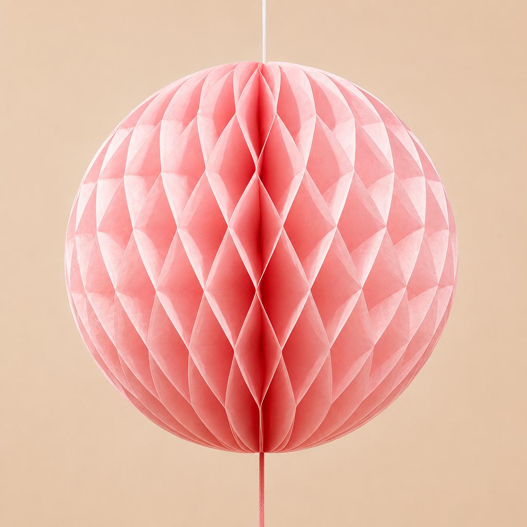 Pink Paper Honeycomb Ball Hanging Ornament Romantic Foldable Ceiling Pendant Valentine's Day Supplies Wedding Party Decoration