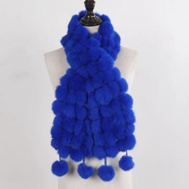 Women Winter Warm Rabbit Fur Scarf Hot Sale Natural Rabbit Fur Muffle Lady Scarves
