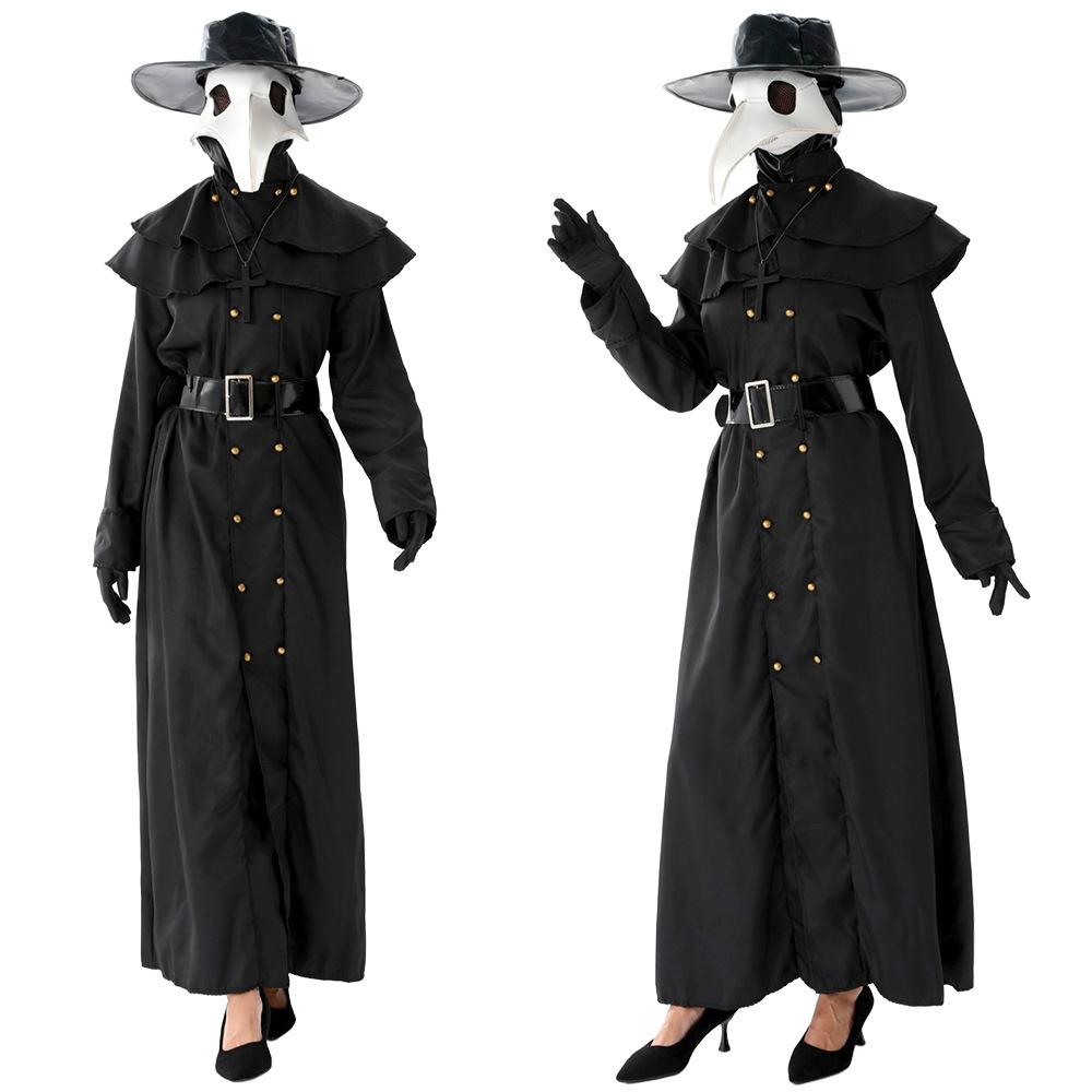 Halloween morový lekár cos kostým vtáčí zob čierna vrana maska Halloween morový lekár kostým hororový lekár kostým