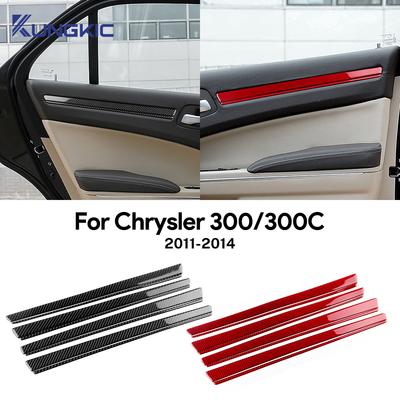 For Chrysler 300 300C 2011 2012 2013 2014 Real Soft Carbon Fiber Sticker LHD RHD Car Door Decor Panel Interior Accessories