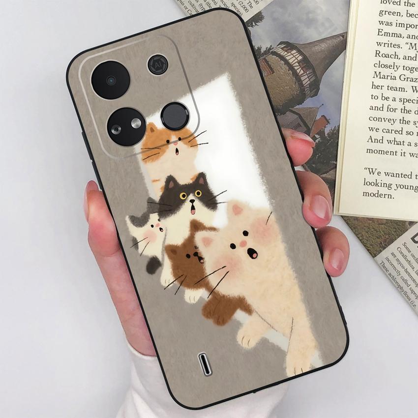 For Itel A04 A05s A16 A18 A23 A25 A26 A17 A33 A56 Phone Case Pretty Bow Pattern Fashion Shell Matte Silicone Anti Drop Protective Covers For Itel Capa