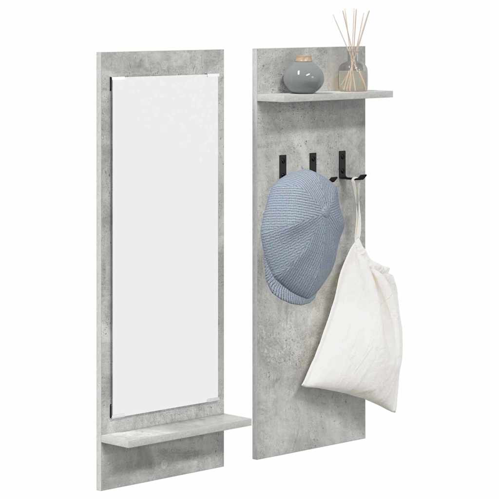 Wall Mounted Nightstand with Shelf Concrete Grey 70 X 10 X 90 Cm
