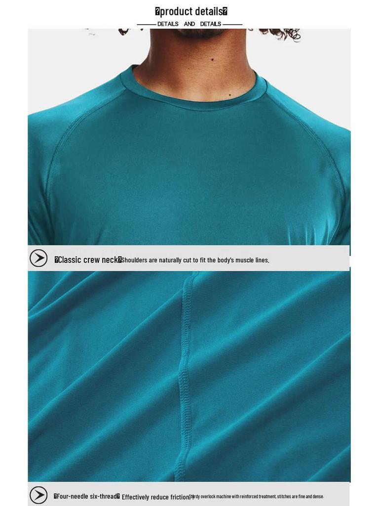 Men's Quick-Dry Round Neck T-Shirt: Breathable, Loose Fit for Spring/Summer Running, Fitness, and Casual Training.