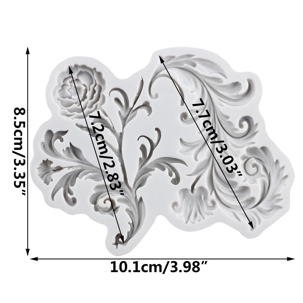 Baroque Silicone Mold Leaf Vine Fondant Molds Cake Decorating Tools Theme Cake Dessert Decorated Chocolate Candy Mold