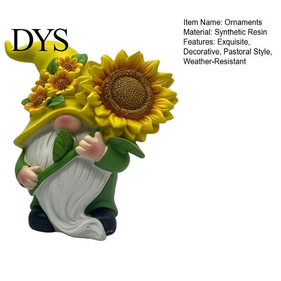 Indoor Window Sill Ornaments Sunflower Gnome Statue Ornaments, Resin Faceless Figurines, Pastoral Gifts for Garden Lovers Style Tabletop Figures