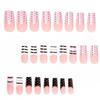 European & American Black and White Stripe Polka Dot False Nails