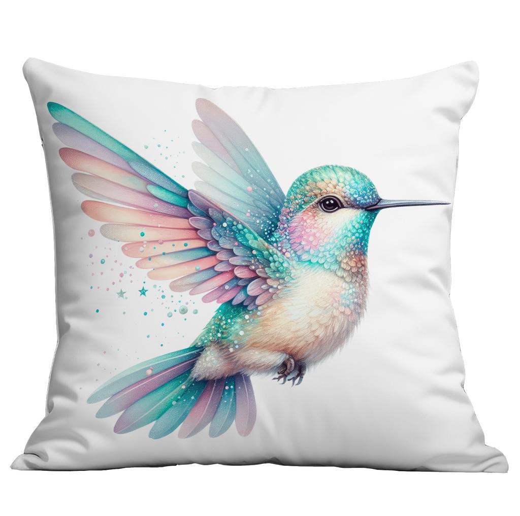 New Vintage Gold-plated Flower Hummingbird Print Pillowcase Home Sofa Cushion Pillowcase