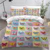 3D Printed Boutique Bedding Set Cartoon Animal 3-Piece Set for Children and Adults Full Size Soft 100% Microfiber Zipper