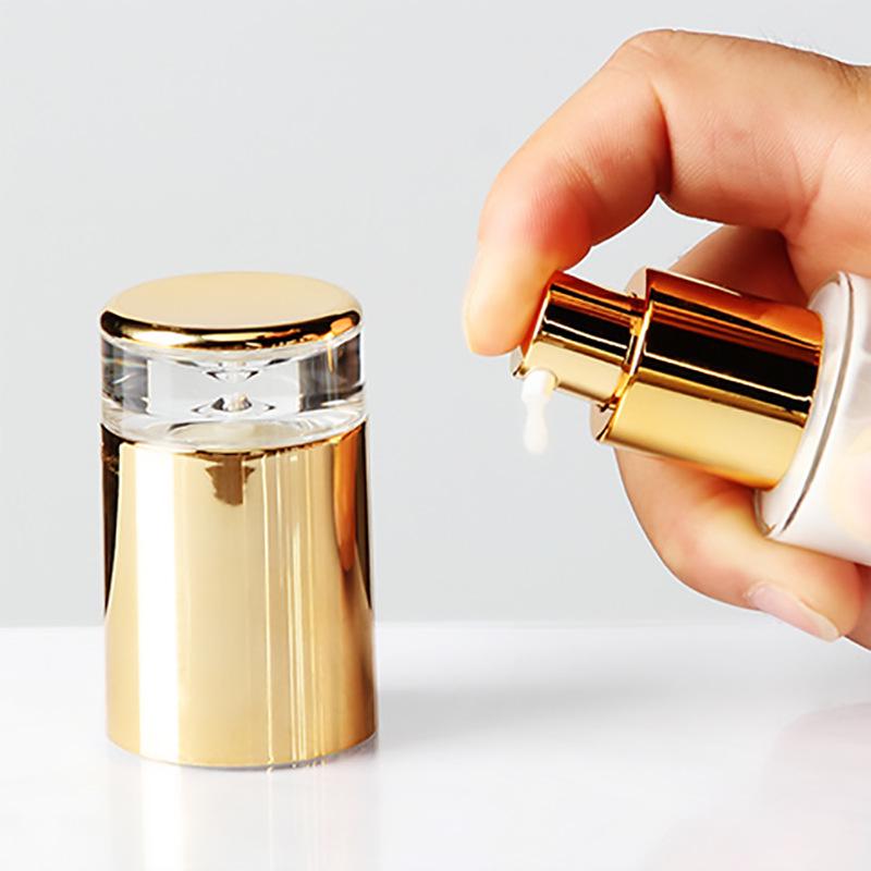 Portable Refillable Glass Cosmetic Bottle for Lotion or Cream with Press Spray