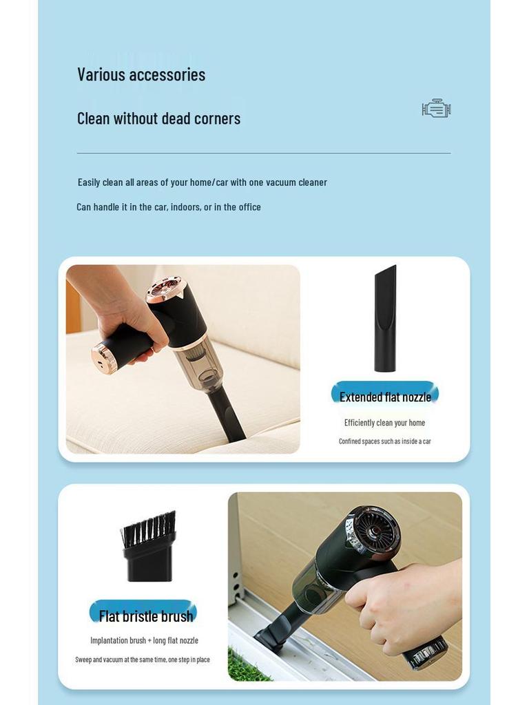 Leistungsstarker Akku-Handstaubsauger für Auto und Zuhause, mit starker Saugkraft und dualer Portabilität