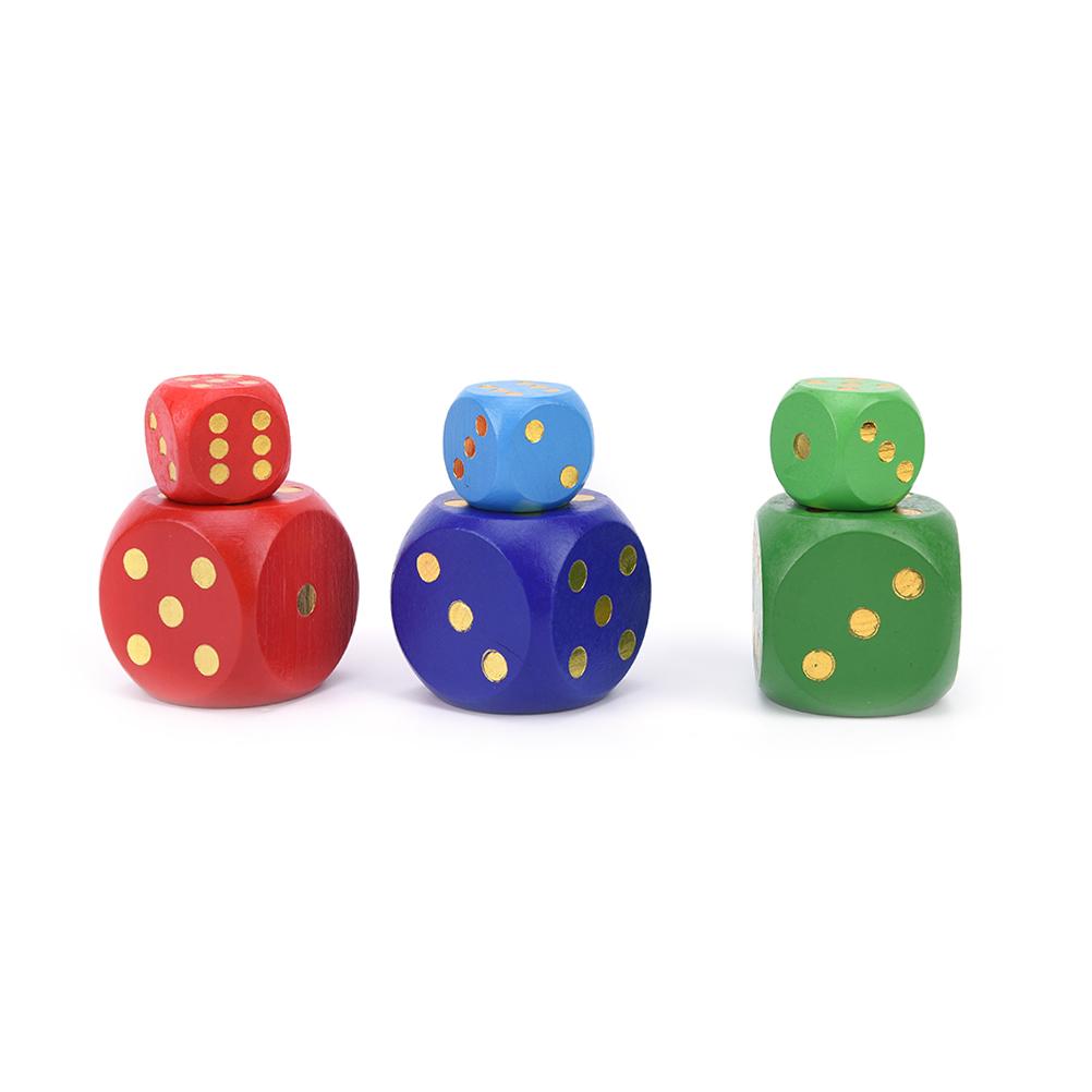1PC 3cm 5cm Große Größe Holz Würfel Würfel Anzahl Oder Punkt Würfel Runde Coener Kid Spielzeug Spiel 6 seitige Würfel