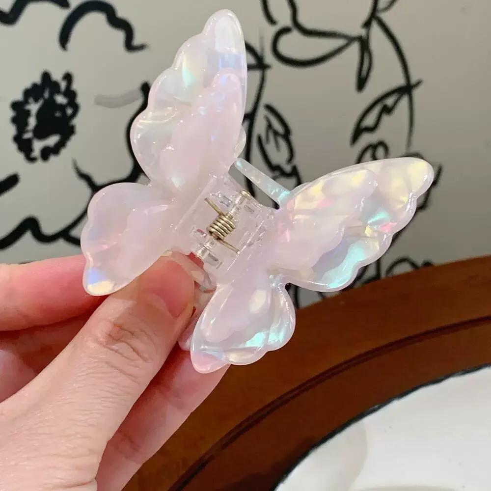 Fairy Butterfly Hair Claw Acetate Crab Hair Clip Women Sweet Princess Shark Clip Hairpin for Girls and Women Hair Accessories
