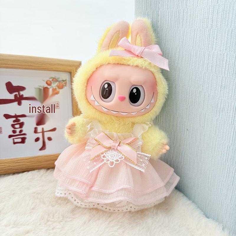 

Подвеска-одежда для куклы Лабубу: Шахматное приключение Юбка королевы Pink Fairy Dress