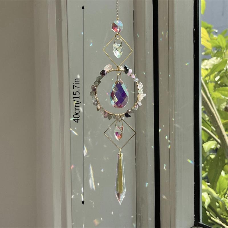 Creative Crystal Wind Chimes Colorful Suncatchers for Windows Hanging Sun Catchers Home Garden Decor Car Ornaments Pendants