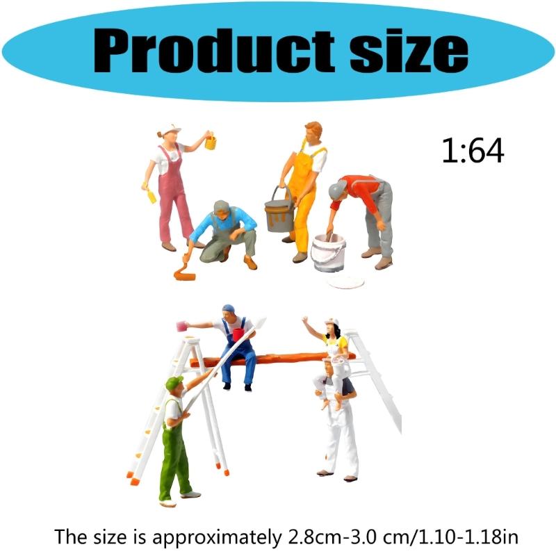 Creative Graffiti Painter Mini Figures Perfect For Tiny House Decoration Artistic 1:64 Resin Craftsmen Statues