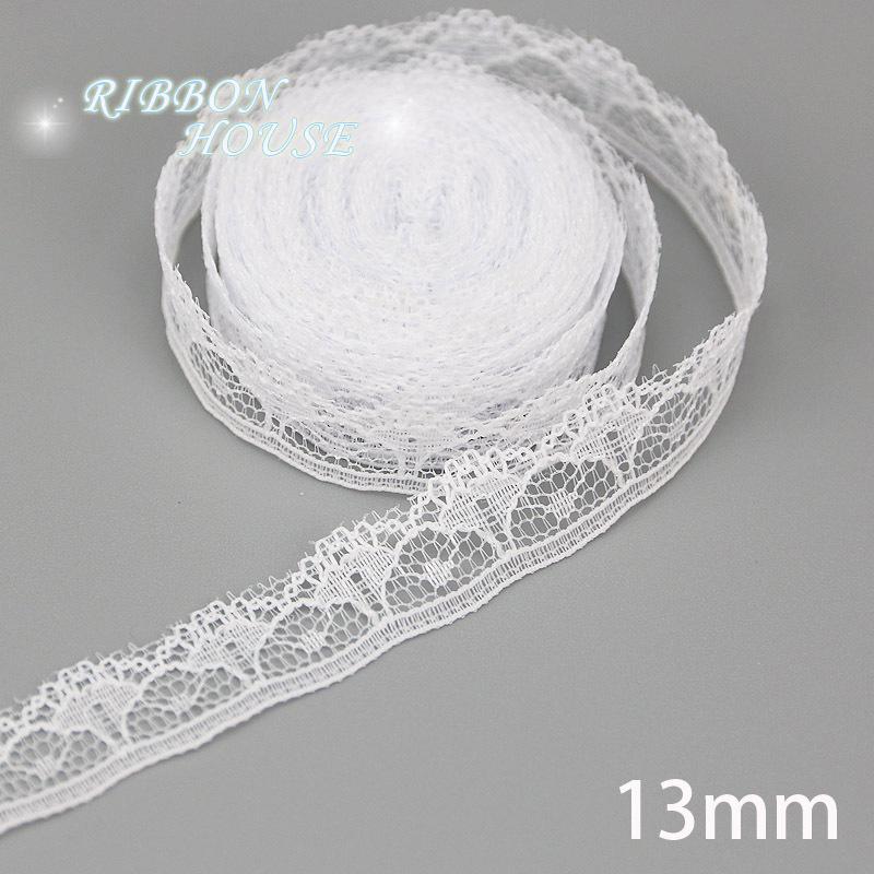 (5 Yards/roll) White Lace Ribbon Fabric Webbing Decoration Lovely Gift Packing Polyester Material
