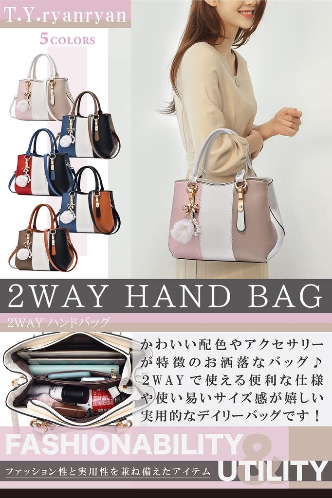 T.Y.ryan ryan Damen Umhängetasche, Crossbody Handtasche, Dreifarbig Weiß