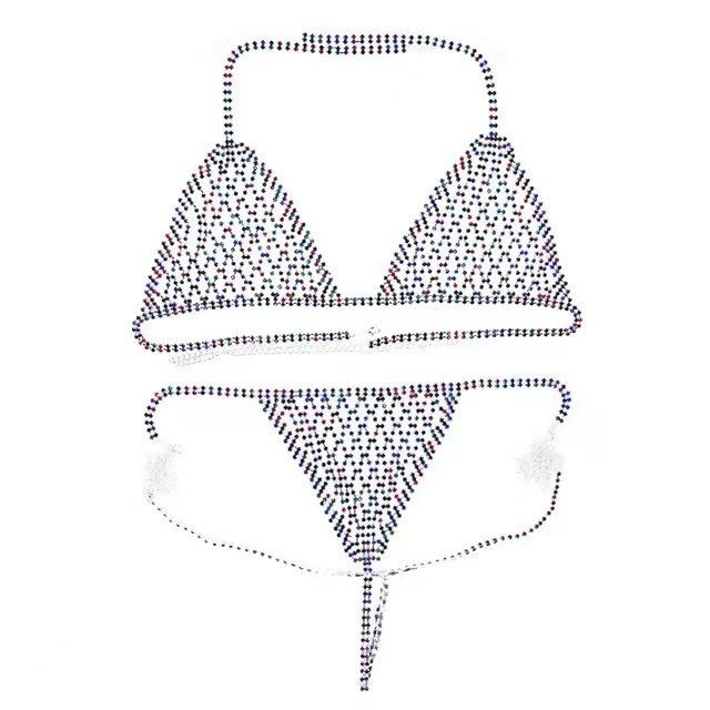 Mixed Color Mesh Bra Chain, European And American Popular Party Personalized Fun Bikini Set Chain