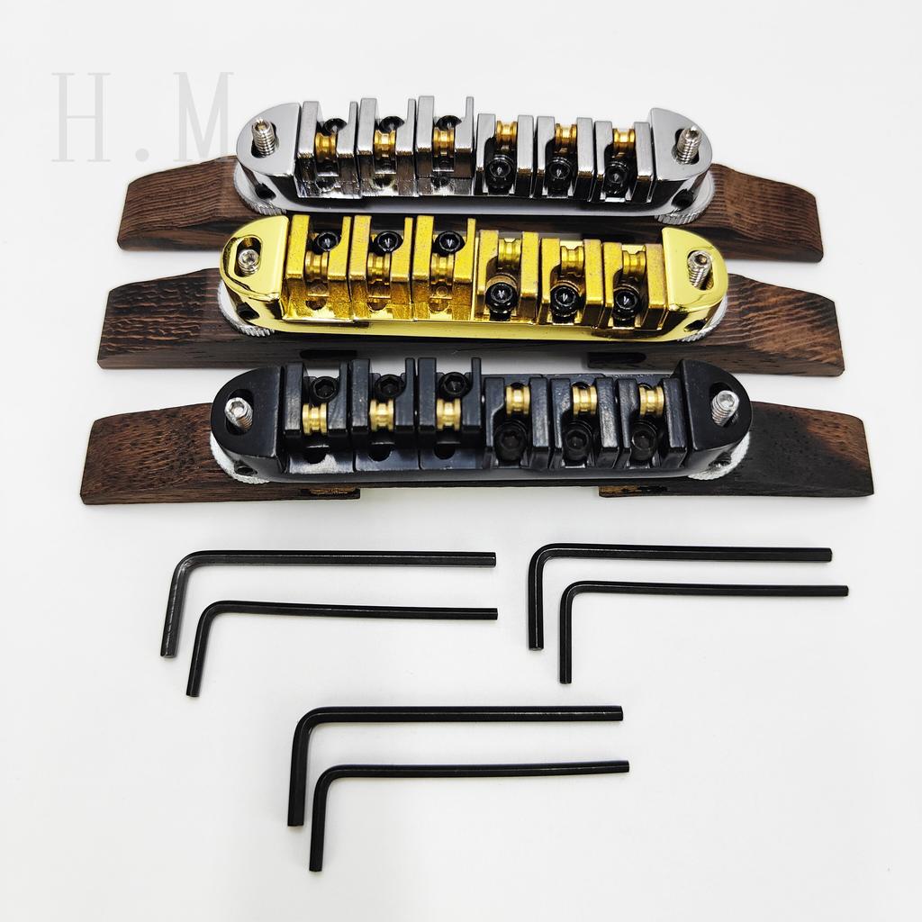 High-end Rosewood Jazz Electric Guitar Bridge Set Ball Shape Bottom Code Guitar Replacement Accessories