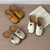 Retro 2025 Flat-bottomed Bag Head Half Slippers Women's Soft-soled Versatile Muller Shoes Low Non-slip Summer New Heel Wear