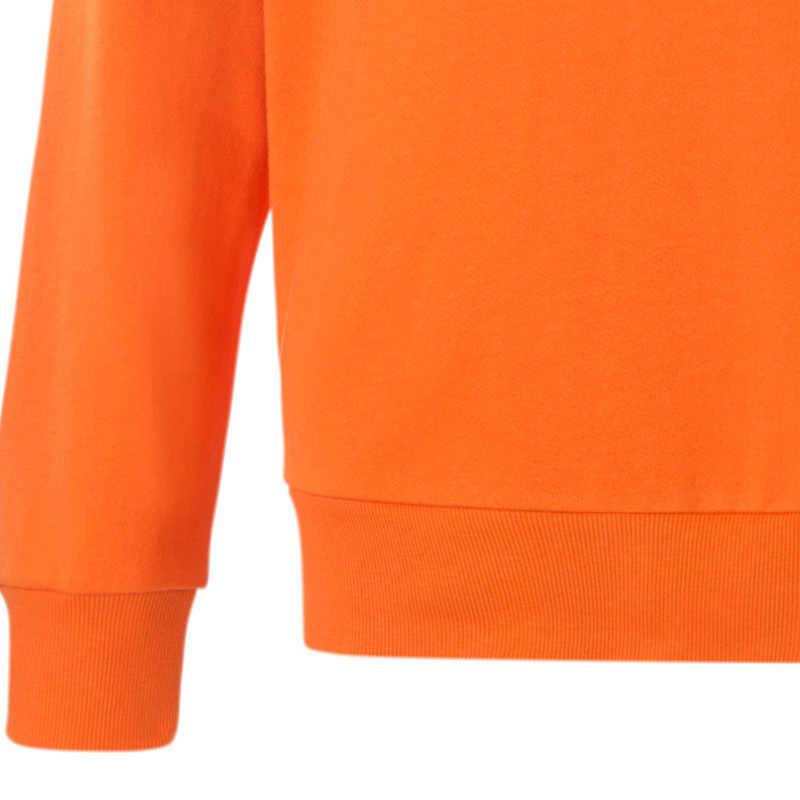 Puma Power Colorblock Crew Neck Sweatshirt With Tr Logo Print Men Tops Orange 676666-23