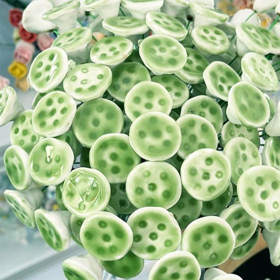 Handgefertigte Keramikblume Realistische Kunstblume mit Drahtstiel Zuhause Büro Wohnzimmer Vase Künstlich Bunt