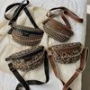 Fashi Leopard Houndstooth Women Waist Bag Phe Purses Ladies Chest Wide Strap Crossbody Shoulder Bags Small Chain Fanny Packs