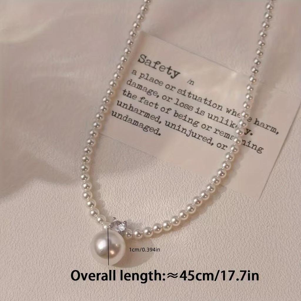 Simple and Versatile Broken Silver Splicing Pearl Necklace Stacking Design Simple and Versatile Pearl Haoshi Pendant Collarbone Chain