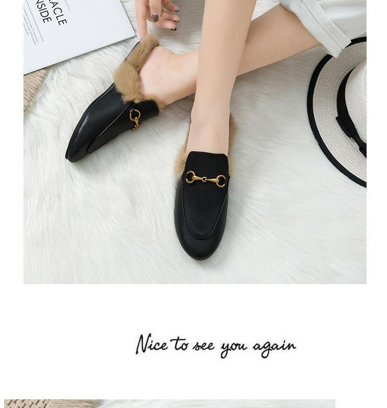 Women's WD Furry Slippers: Cozy Autumn/Winter Half-Slippers, 2024 Celeb Style, Versatile & Comfortable