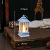 Mini LED Retro Candle Lantern: Square Christmas Ornament, Portable Bedside Night Light