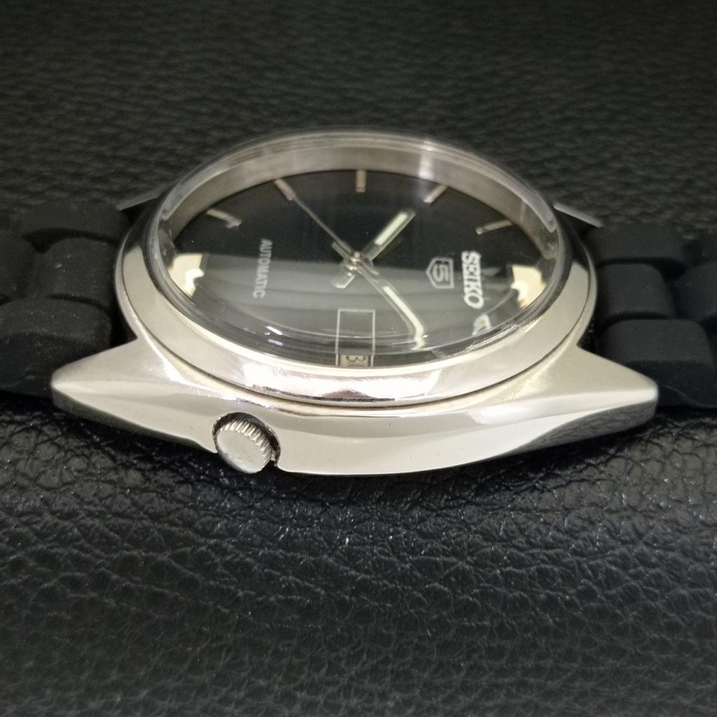 Seiko 5 AUTOMATIC JAPAN MENS 7009A VINTAGE BLACK COLOR DIAL WATCH A702342-5 R124-a702342