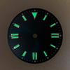 28.5mm Green Luminous Watch Dials Sunray Strips Nails No Date Watch Faces Replace Accessories for NH35/8215/2813/2836 Movements