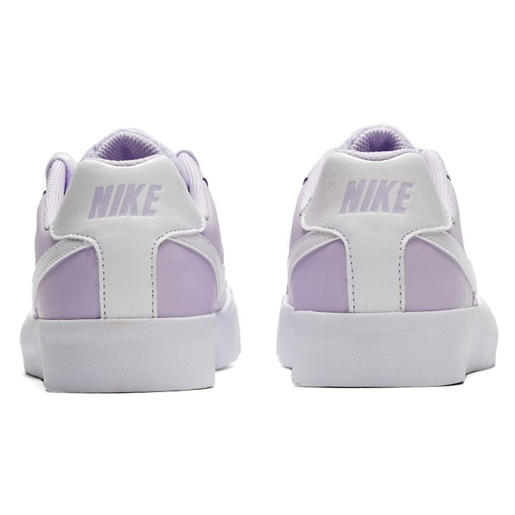 Nike Court Royale Ac Synthetic Leather Slip Resistant Durable Shock Absorbing Low Top Sneakers Women Sneakers White Light-Purple AO2810-501