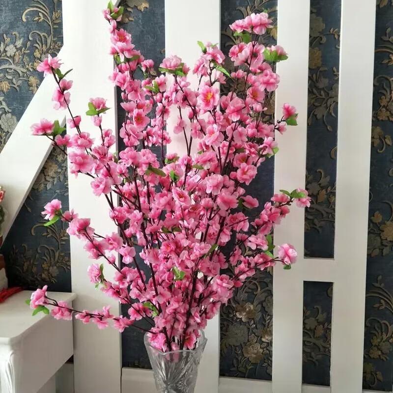 Set mit 10 künstlichen rosa Pfirsichblütenzweigen