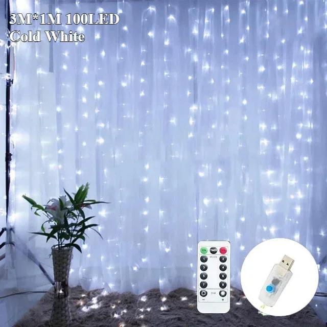 

Гирлянда Свадебная Сказочная Светодиодная Рождественская Лампа USB Вилка Занавес Нить Лампа Праздничный Декор Вечеринка День Рождения Украшение Стены