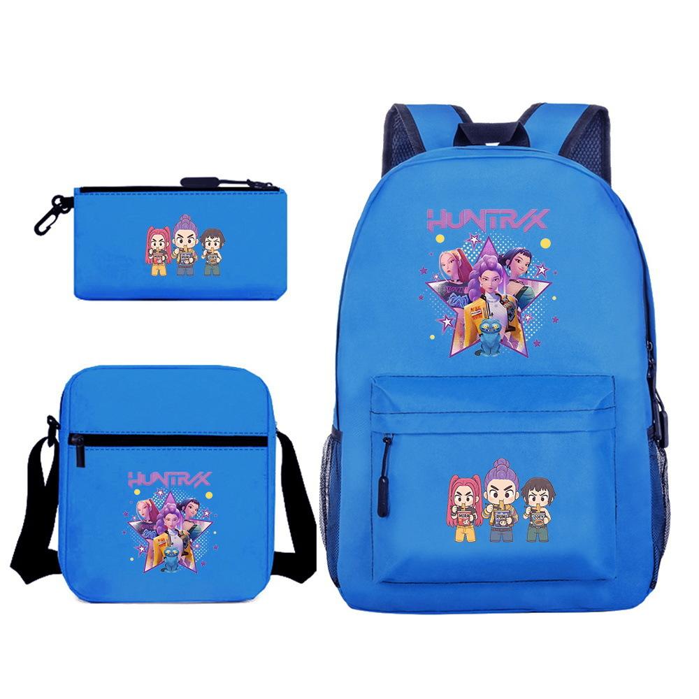 Witch Hunter School Bag Shoulder Bag Pencil Bag Student Backpack Cartoon Backpack Children S Backpack Three-Piece Set Three piece set