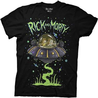 Ripple Junction Rick and Morty Men's Short Sleeve T-Shirt Space Cruiser and Planets Officially Licensed