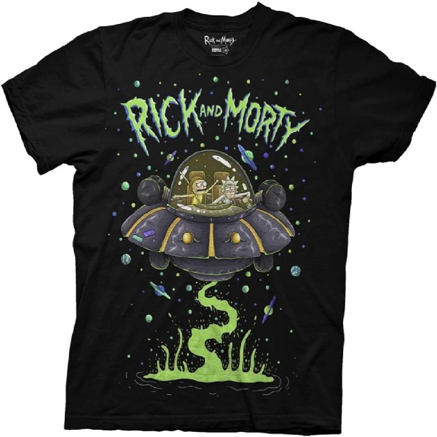 

Ripple Junction Rick and Morty Men s Short Sleeve T-Shirt Space Cruiser and Planets Officially Licensed XXXXXL різнокольоровий