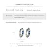 New Retro Luxury Blue Zircon Hoop Earrings for Women Geometric Round Ear Buckle Loop Earrings Female Fashion Party Jewelry Gifts
