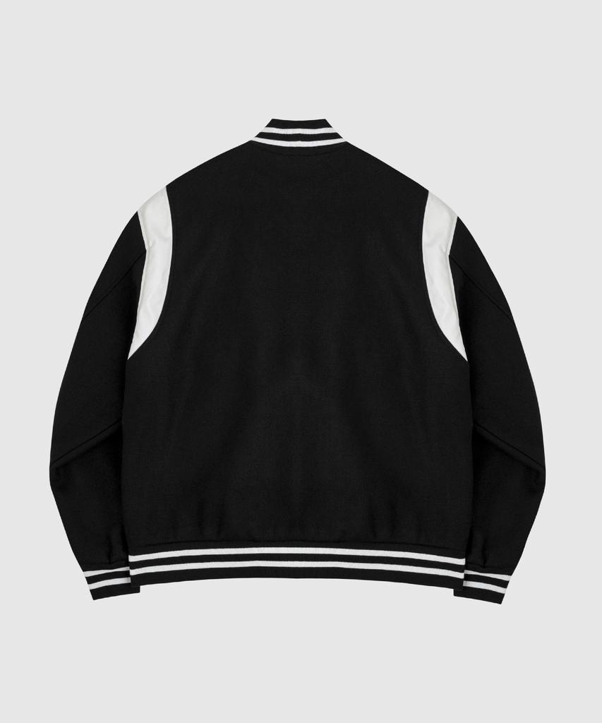 Lettercomo Big Award Stadium Wool Varsity Jacket Black