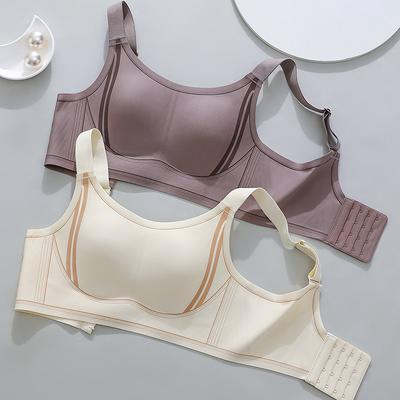 Women's Summer Sports No Trace of The New Big Chest Show Small Strong Retraction Auxiliary Milk Prevent Droop Pull Thin Underwear
