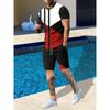 Summer Colorful Splicing 3D Print T-Shirts Shorts Sets Men's Tracksuits Short Sleeve T Shirt Pants Set Man Suits Clothing
