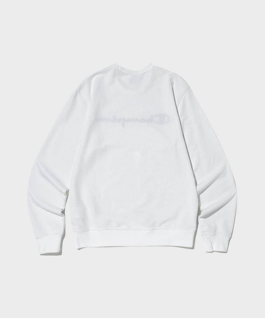 CHAMPION Big Script Logo Crewneck Sweatshirt White