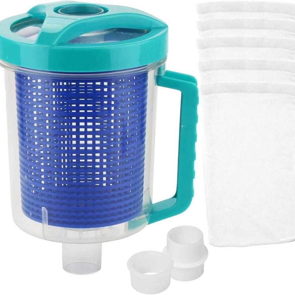 With 5 Skimmer Socks Inline Pool Leaf Canister Leaf Trap for Swimming Pool Pool Drainer