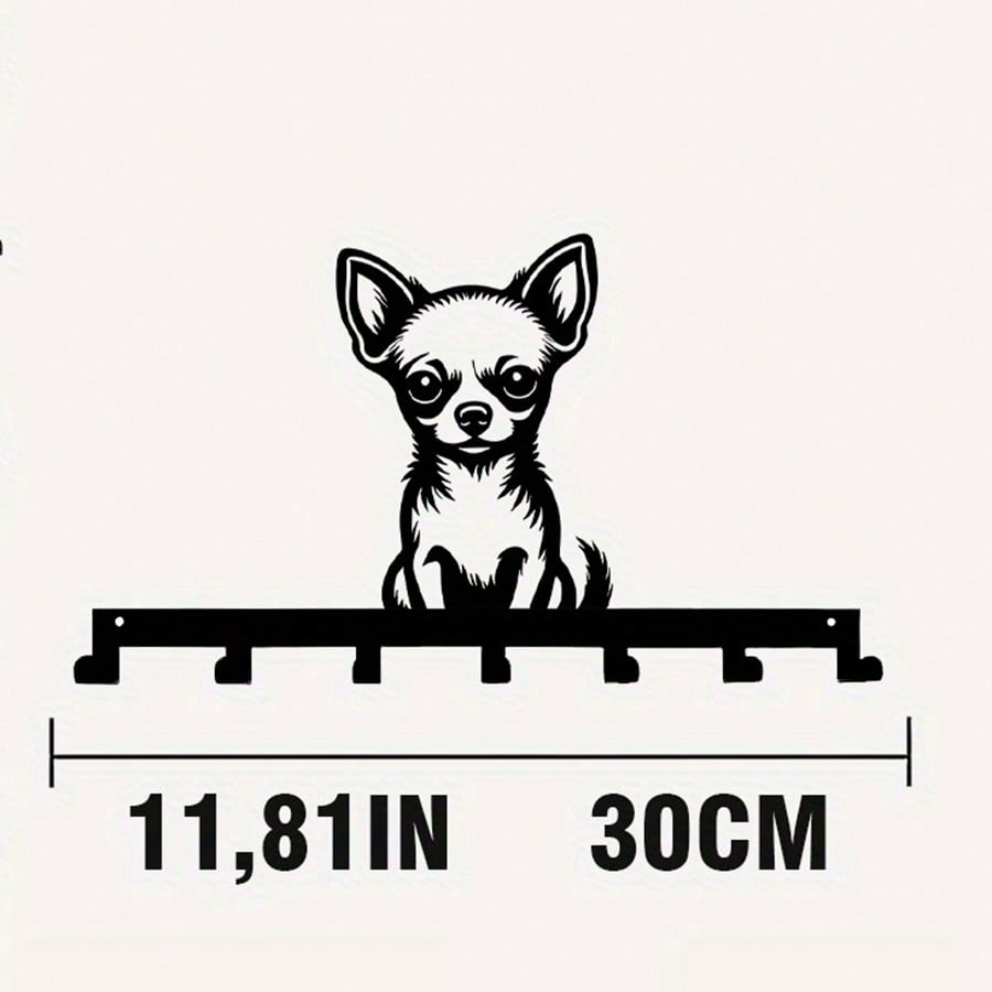 Chihuahua Metal Key Hooks 7 Hooks Wall Mounted Rustproof Home Decor