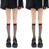Summer Thin Stockings Transparent Calf Socks Women'S Breathable Versatile Medium Tube Socks Black Silk Knee Socks Thin Jk Calf Socks