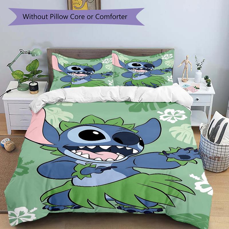 Lilo Stitch Tropical Adventure Print 3Pcs Bedding Setduvet Cover With 2 Bedropillowcase Home Birthday Gift