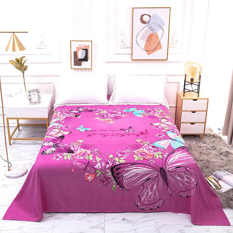 Thicken Brushed Flat Sheet Soft Sanding King Size Bed Sheet Red Wedding Bed Sheet for Cozy Sleep