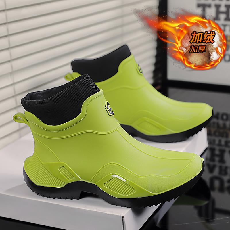 Rain shoes winter velvet warm snow boots fishing takeaway rider cotton shoes winter